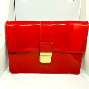 MIU MIU Parfums Cosmetic Pouch Makeup Bag ​​Clutch Lipstick Red Patent